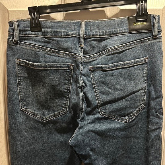 Express Blue Skinny Jeans with Tapered Fit - Picture 2 of 7